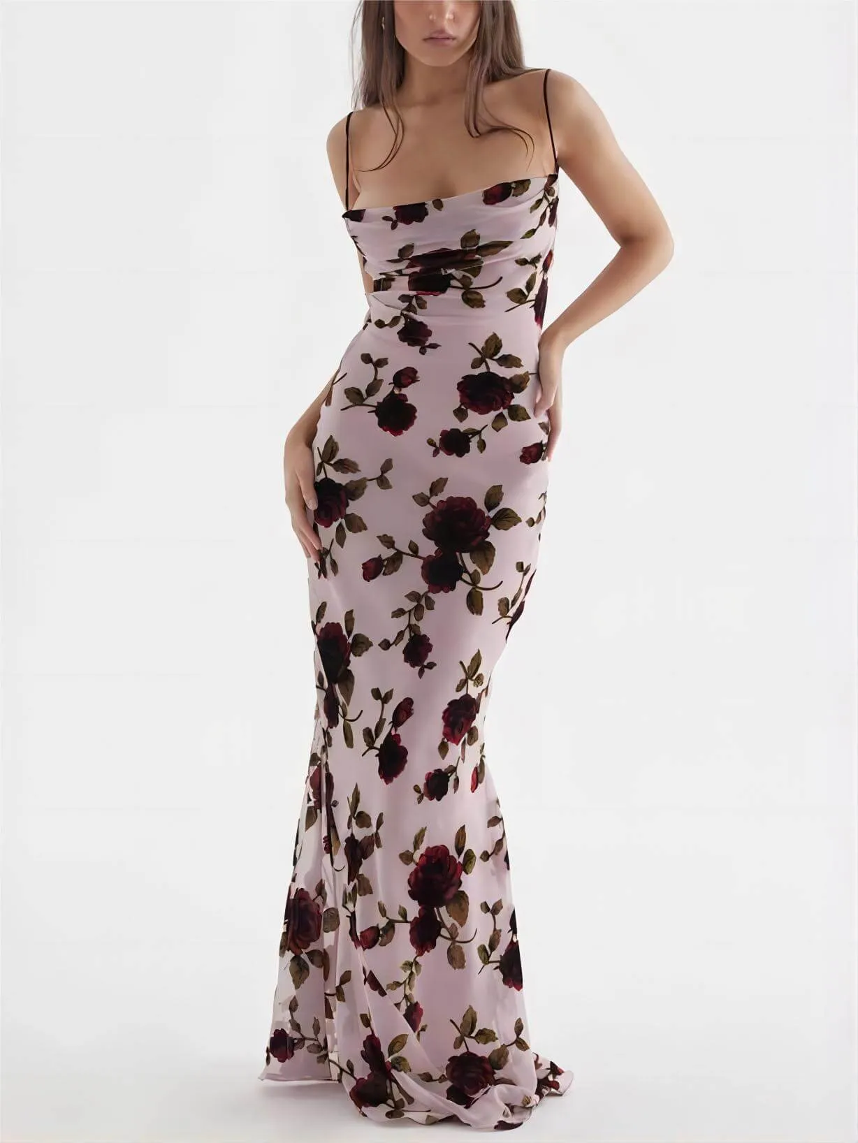 Rose Backless Maxi Dress sold by Like My Choice