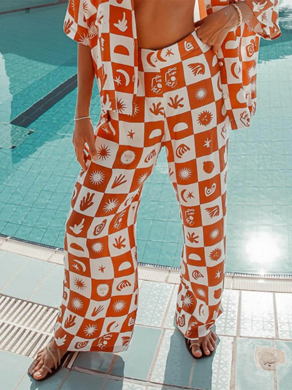 Afternoon Sun Loose Print Wide Leg Pants sold by Like My Choice