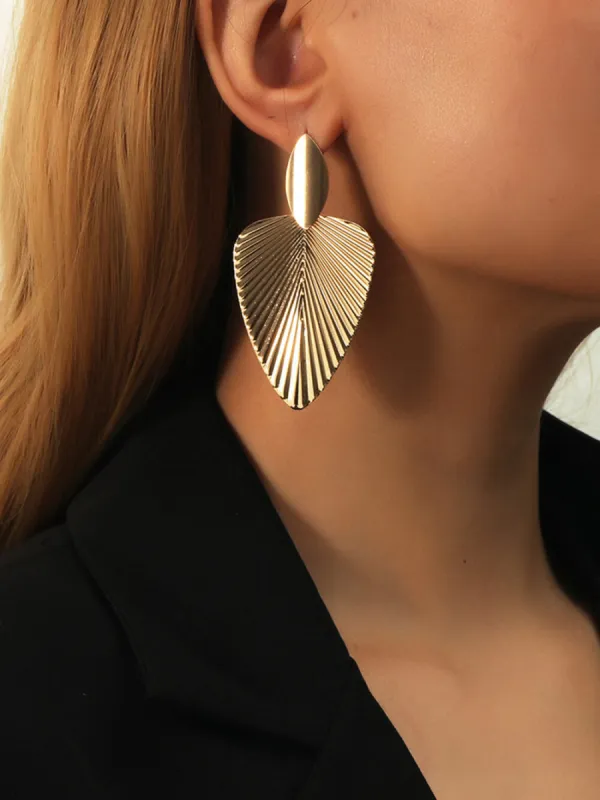 Personalized Exaggerated Geometric Leaf Earrings sold by Like My Choice
