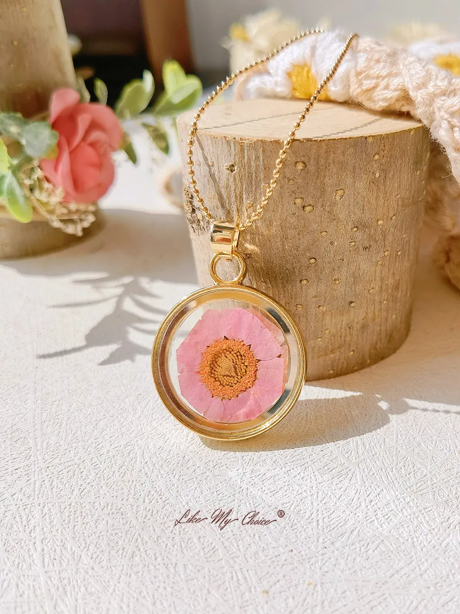 Unique Botanical Daisy Dried Flower Necklace sold by Like My Choice