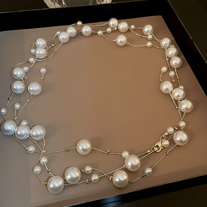 Long Pearl Court Style Clavicle Chain sold by Like My Choice product image thumbnail 2