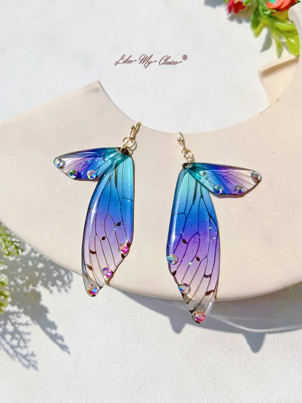 Butterfly Wing Handmade Crystal Diamond Earring sold by Like My Choice
