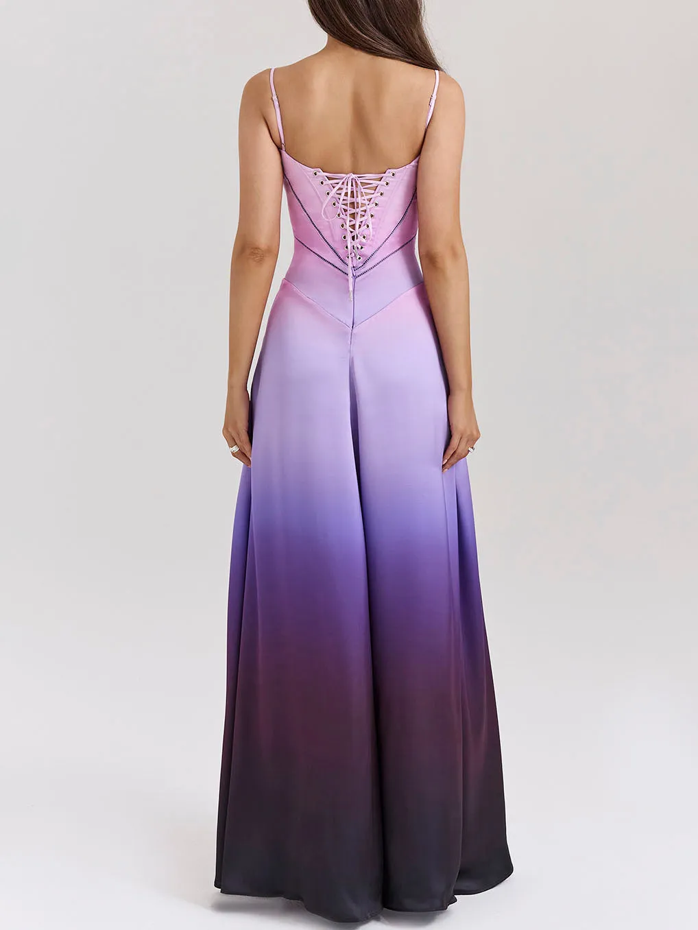 Unique Ombre Print Lace-Up Maxi Dress sold by Like My Choice product image thumbnail 3