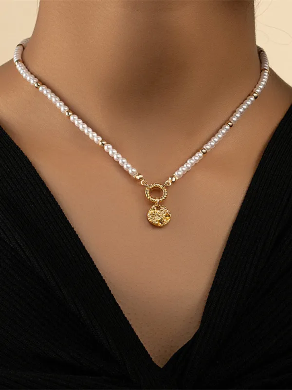 Versatile Niche Rice Bead Necklace Pendant Clavicle Chain sold by Like My Choice