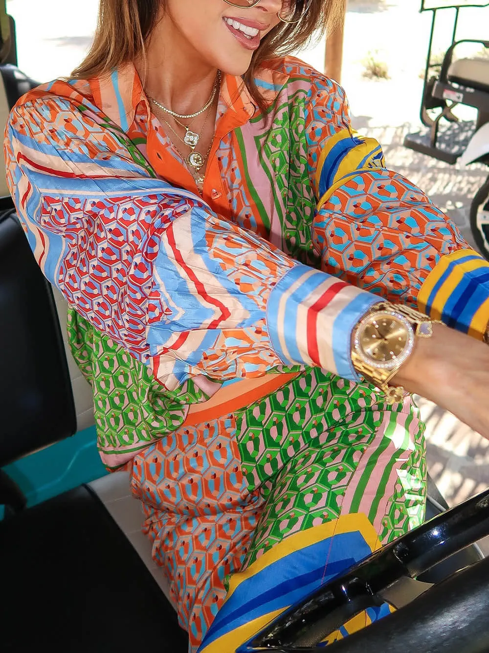 Colorful Unique Print Elastic Waist Pocketed Loose Bloomer Pants sold by Like My Choice product image thumbnail 4