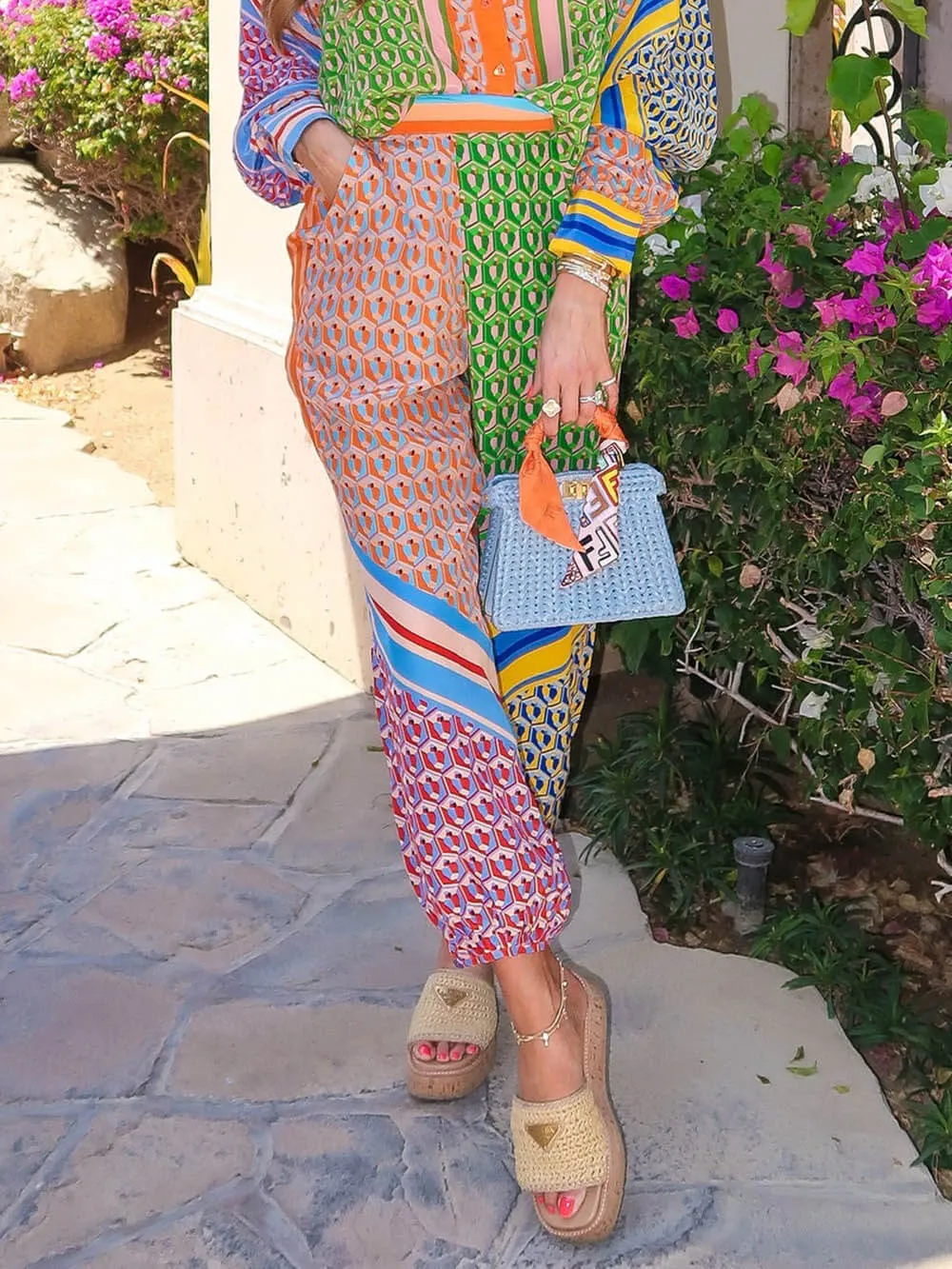 Colorful Unique Print Elastic Waist Pocketed Loose Bloomer Pants sold by Like My Choice