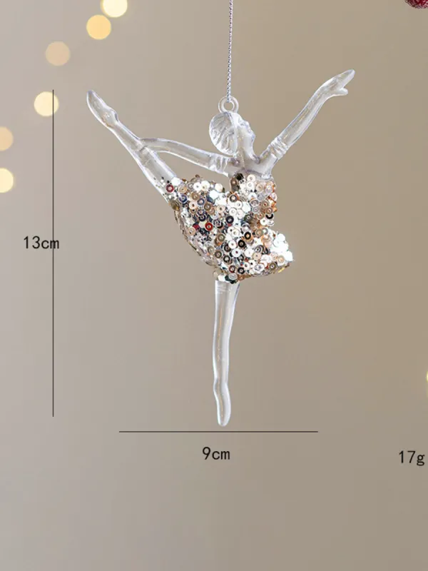 Dancing Girl Sticky Pink Sequin Christmas Decoration Pendant sold by Like My Choice