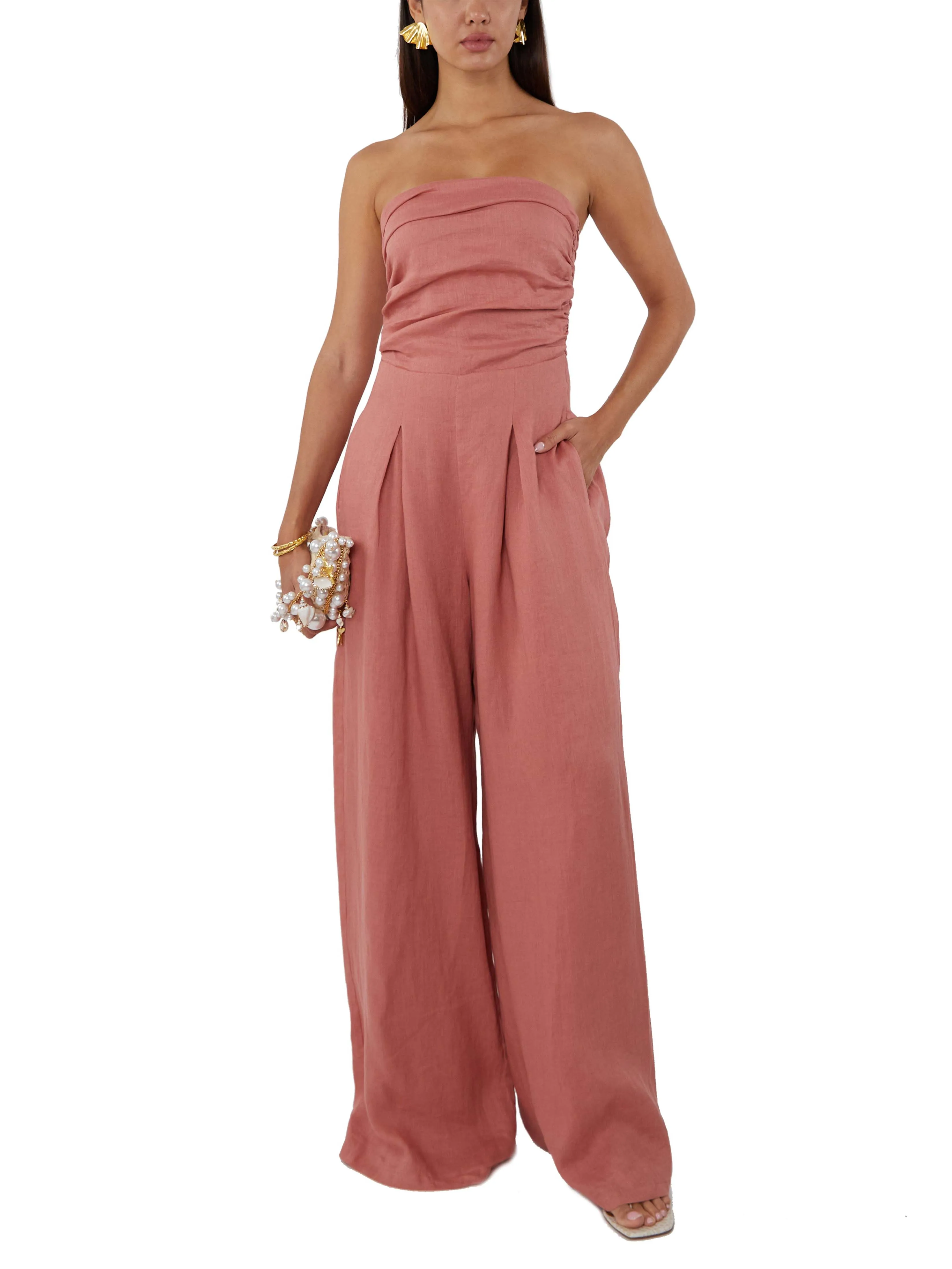 Modern fashion tube top pleated jumpsuit sold by Like My Choice product image thumbnail 5