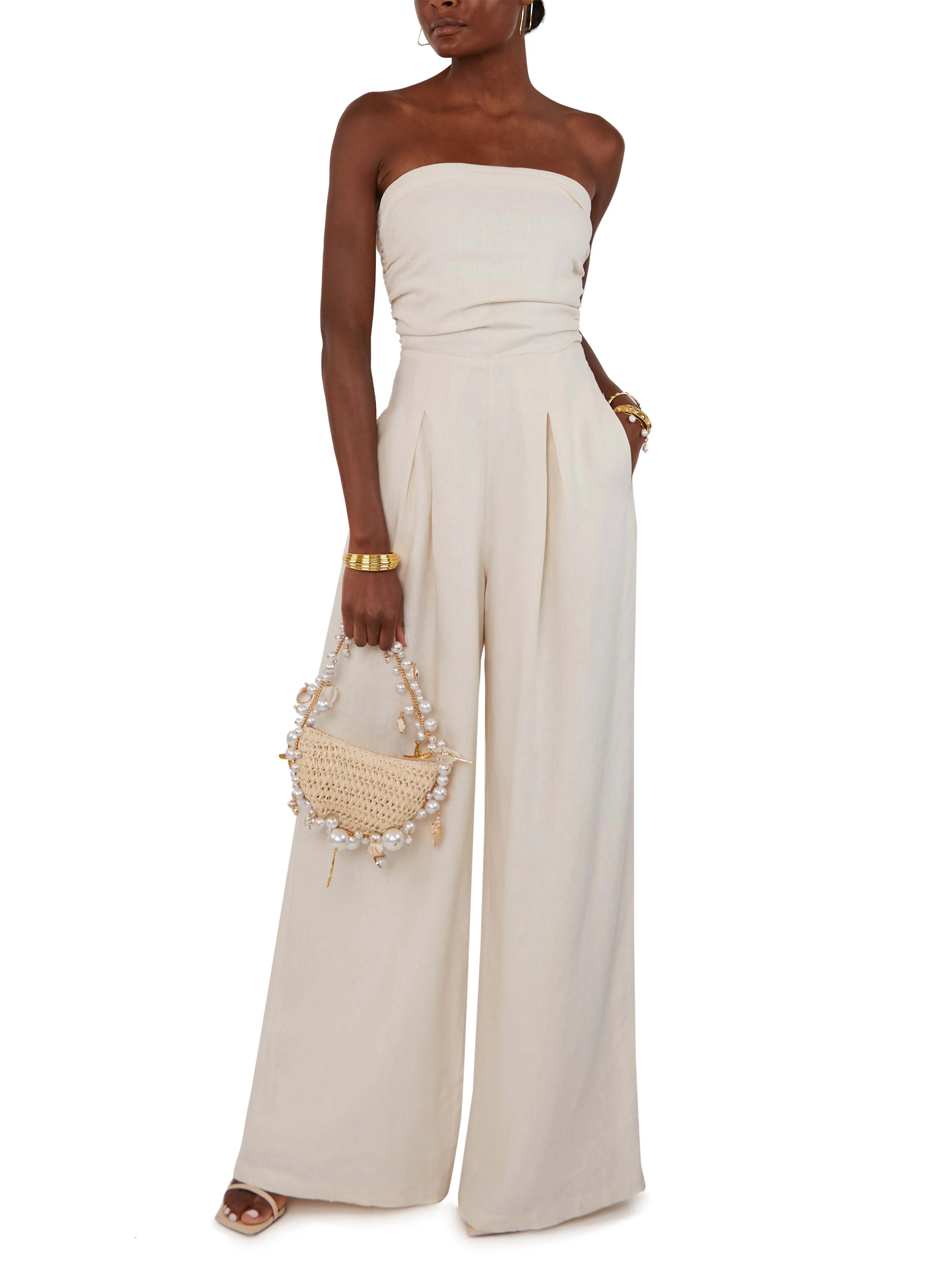 Modern fashion tube top pleated jumpsuit sold by Like My Choice product image thumbnail 3