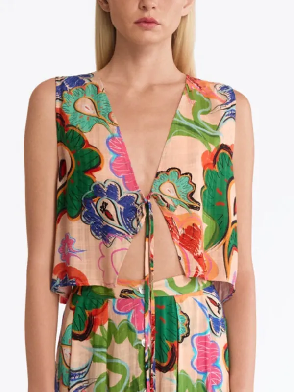 Soft Tulle Printed with Tie-Drapes Tank Top sold by Like My Choice