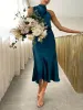 Unique Bridesmaid Sleeveless High Neck Midi Dresses sold by Like My Choice