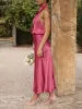 Unique Bridesmaid Sleeveless High Neck Midi Dresses sold by Like My Choice