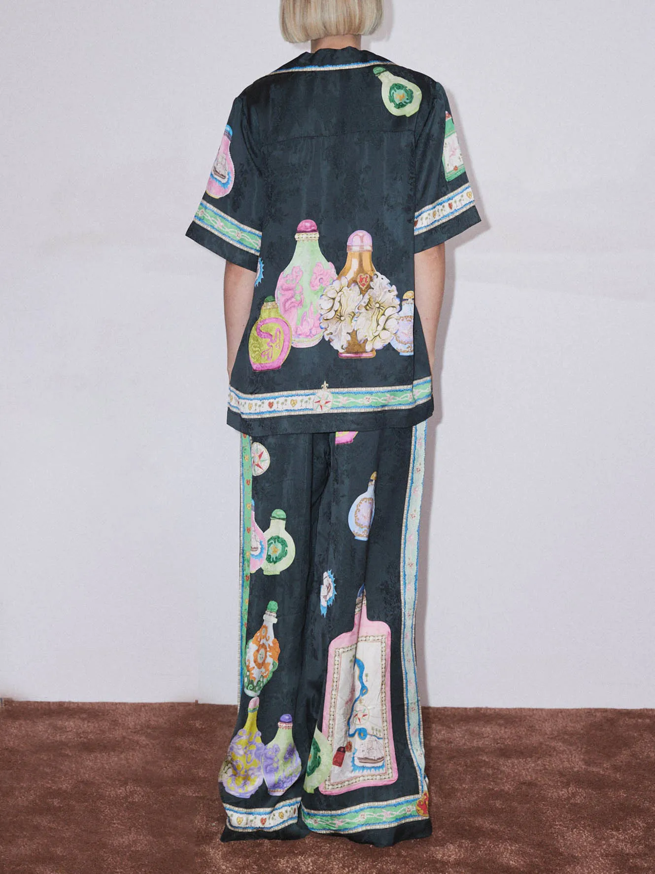 Satin Unique Fun Print Button Oversized Shirt sold by Like My Choice product image thumbnail 4