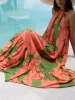Halter Neck Floral Print Trapeze Layered Maxi Dress sold by Like My Choice