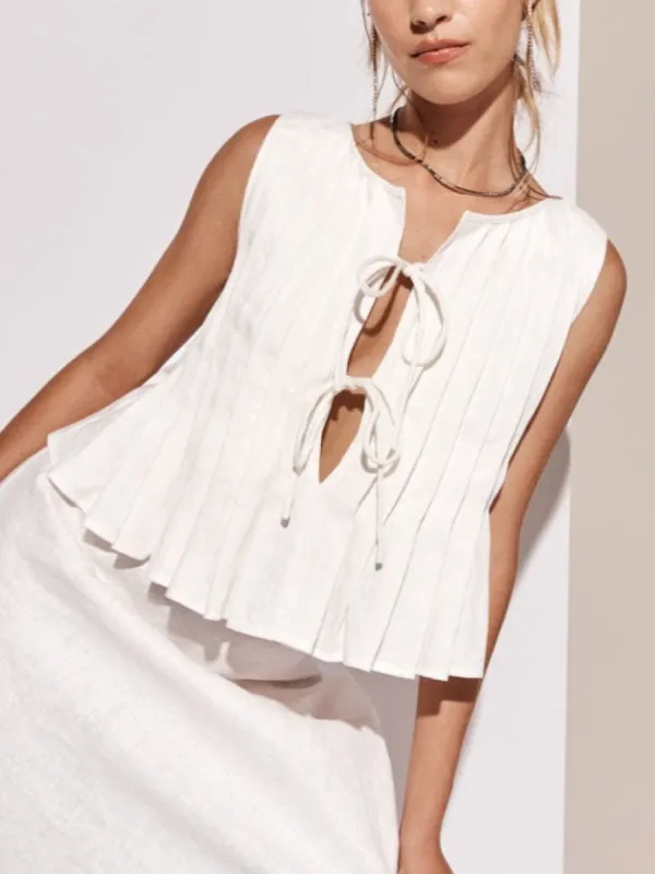 Fashion Sleeveless Vest Pleated Top sold by Like My Choice