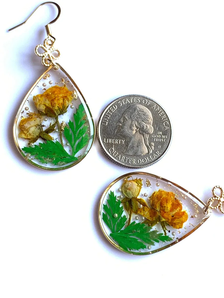 Yellow Sulphureus Cosmos Resin Drop Earring sold by Like My Choice product image thumbnail 4
