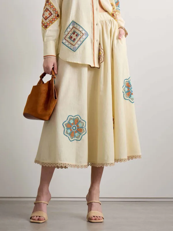 Unique Paisley Lace Print Pocket A-Line Skirt sold by Like My Choice