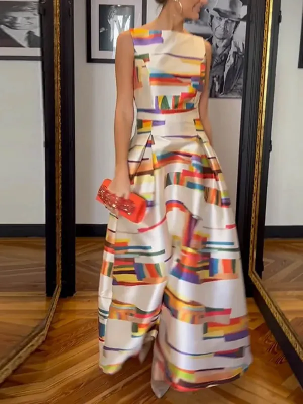 Elegant Sleeveless Backless Printed Party Maxi Dress sold by Like My Choice