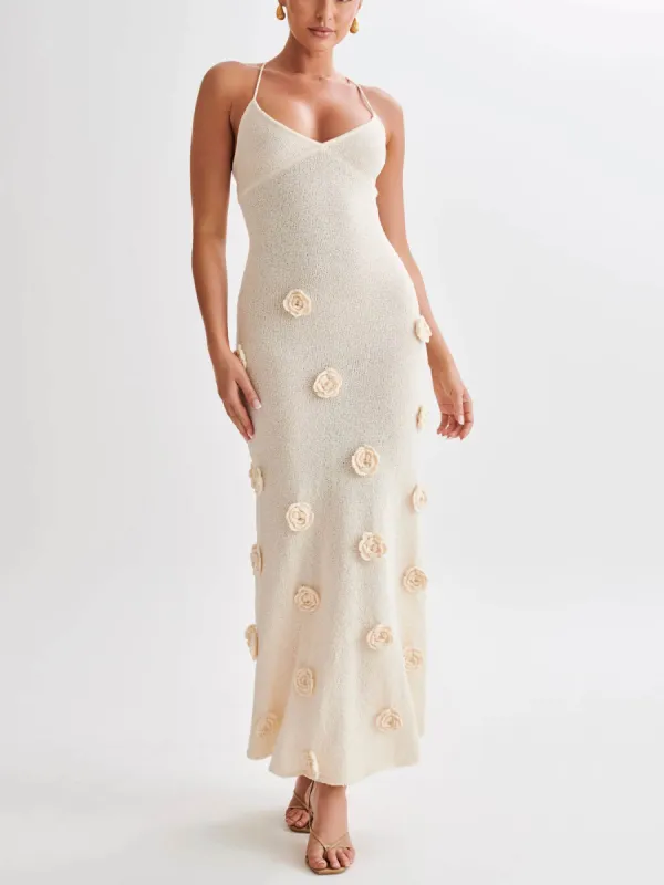 Knitted Floral Midi Dress sold by Like My Choice