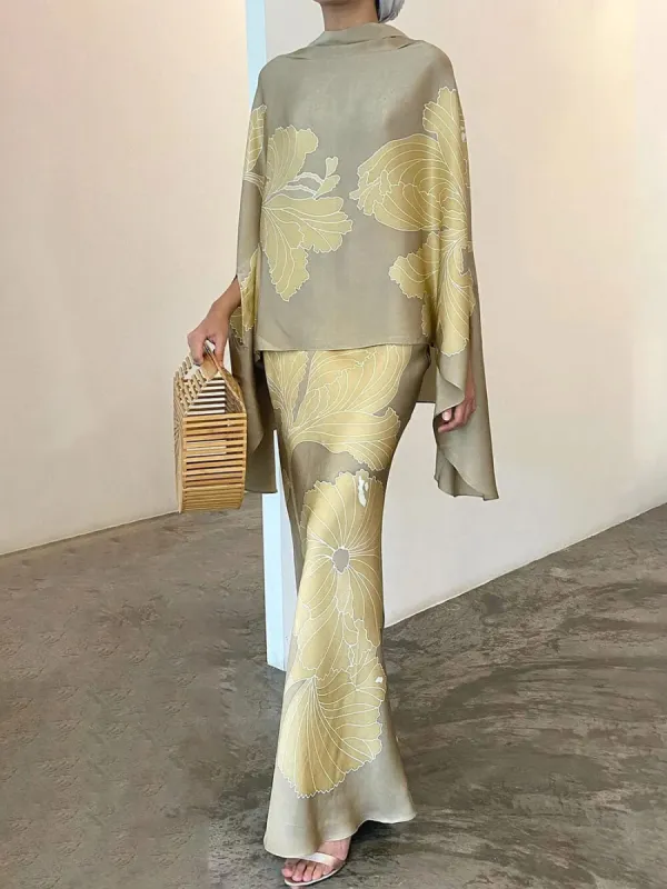 Elegant Floral Irregular Skirt Suit sold by Like My Choice
