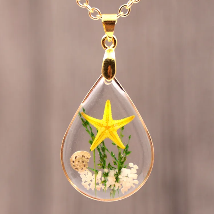 Natural Starfish DIY Resin Epoxy Gold Necklace sold by Like My Choice product image thumbnail 5