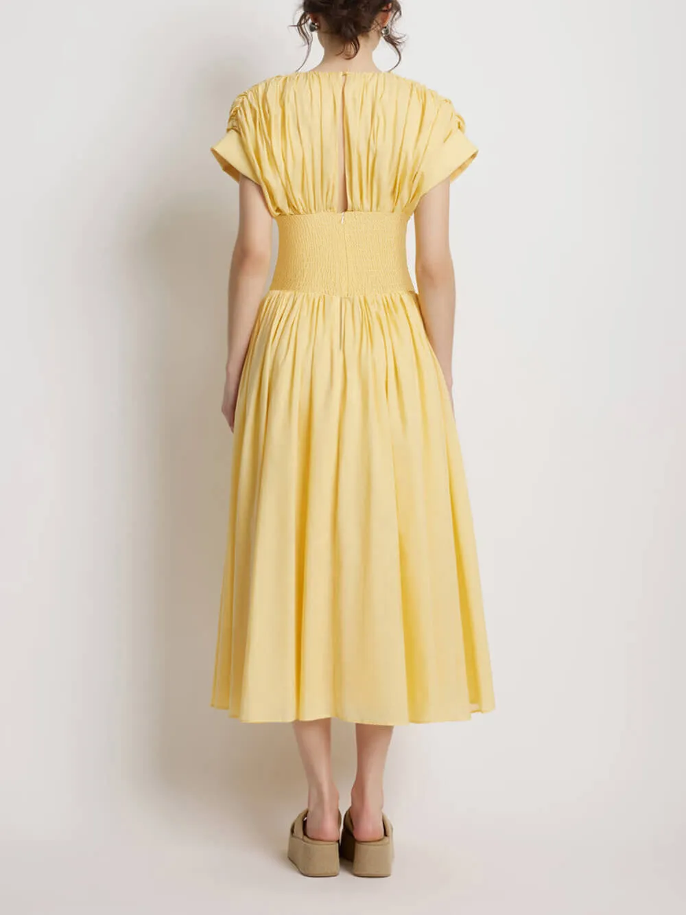 Elegant Pleated Cord Midi Dress sold by Like My Choice product image thumbnail 4
