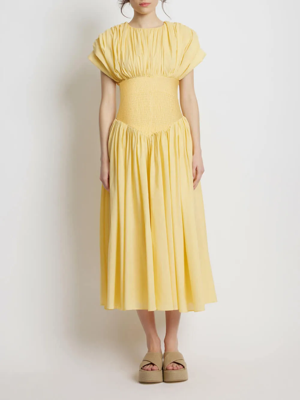 Elegant Pleated Cord Midi Dress sold by Like My Choice product image thumbnail 2