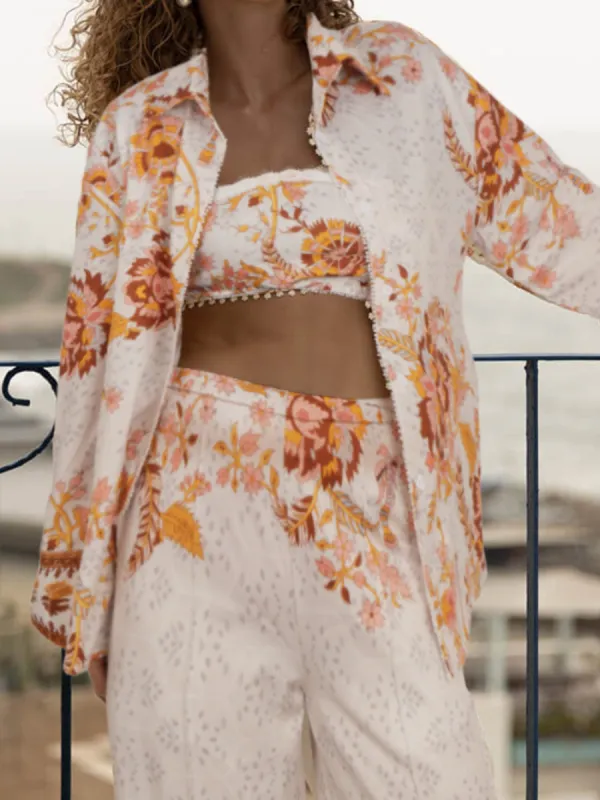 Unique Vacation Style Unique Print Down Oversized Blouse sold by Like My Choice