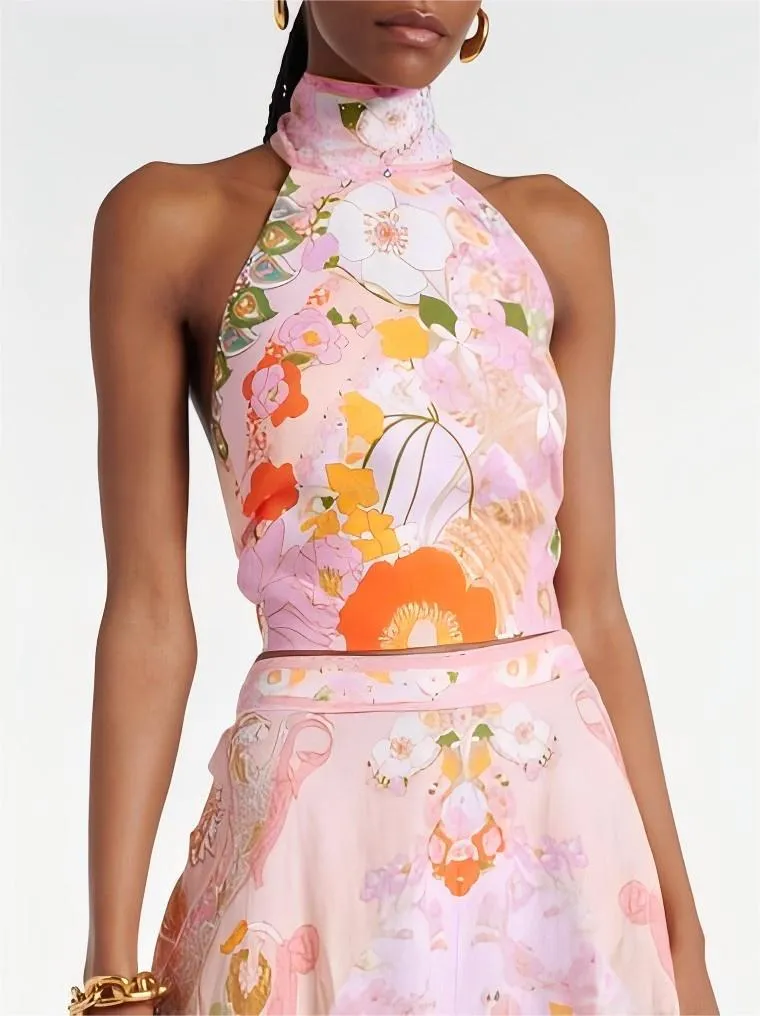 Delicate Paisley Animal Print Open Back Tank Top sold by Like My Choice product image thumbnail 3