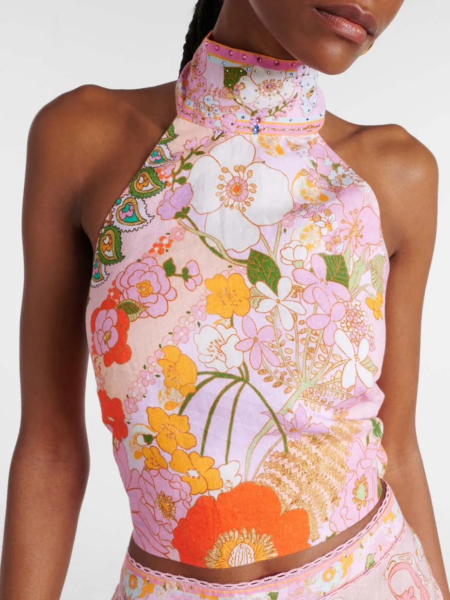 Delicate Paisley Animal Print Open Back Tank Top sold by Like My Choice