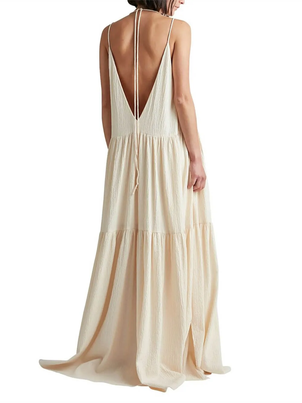 Elegant Resort Deep V-Neckline Strappy Maxi Dress sold by Like My Choice product image thumbnail 2