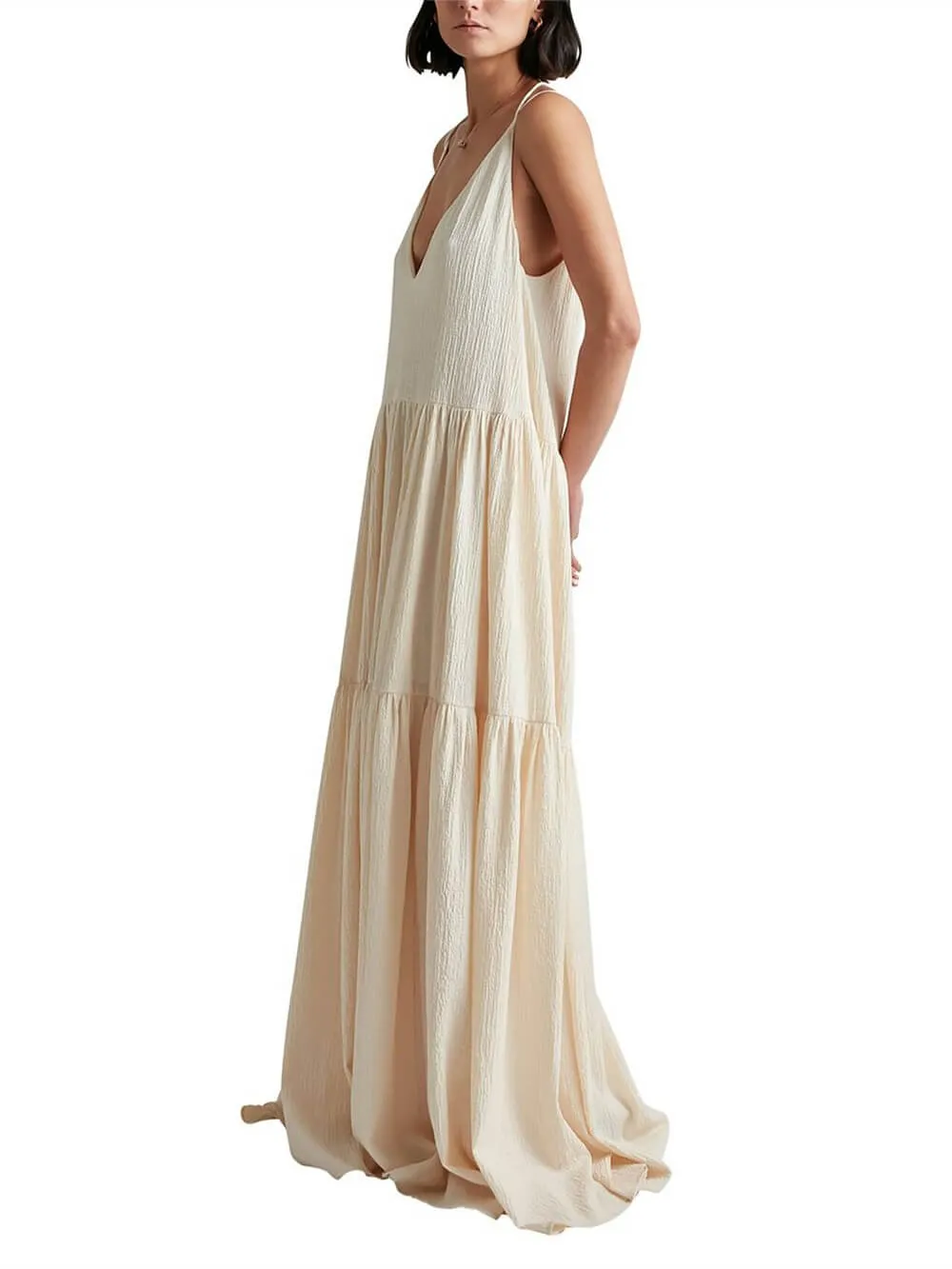 Elegant Resort Deep V-Neckline Strappy Maxi Dress sold by Like My Choice product image thumbnail 3