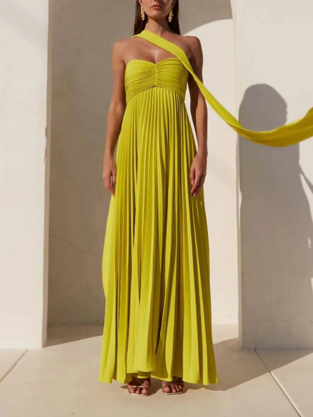 Exquisite Elegant Pleated Off-the-shoulder Party Maxi Dress sold by Like My Choice