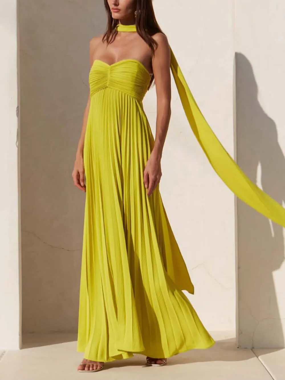 Exquisite Elegant Pleated Off-the-shoulder Party Maxi Dress sold by Like My Choice product image thumbnail 2