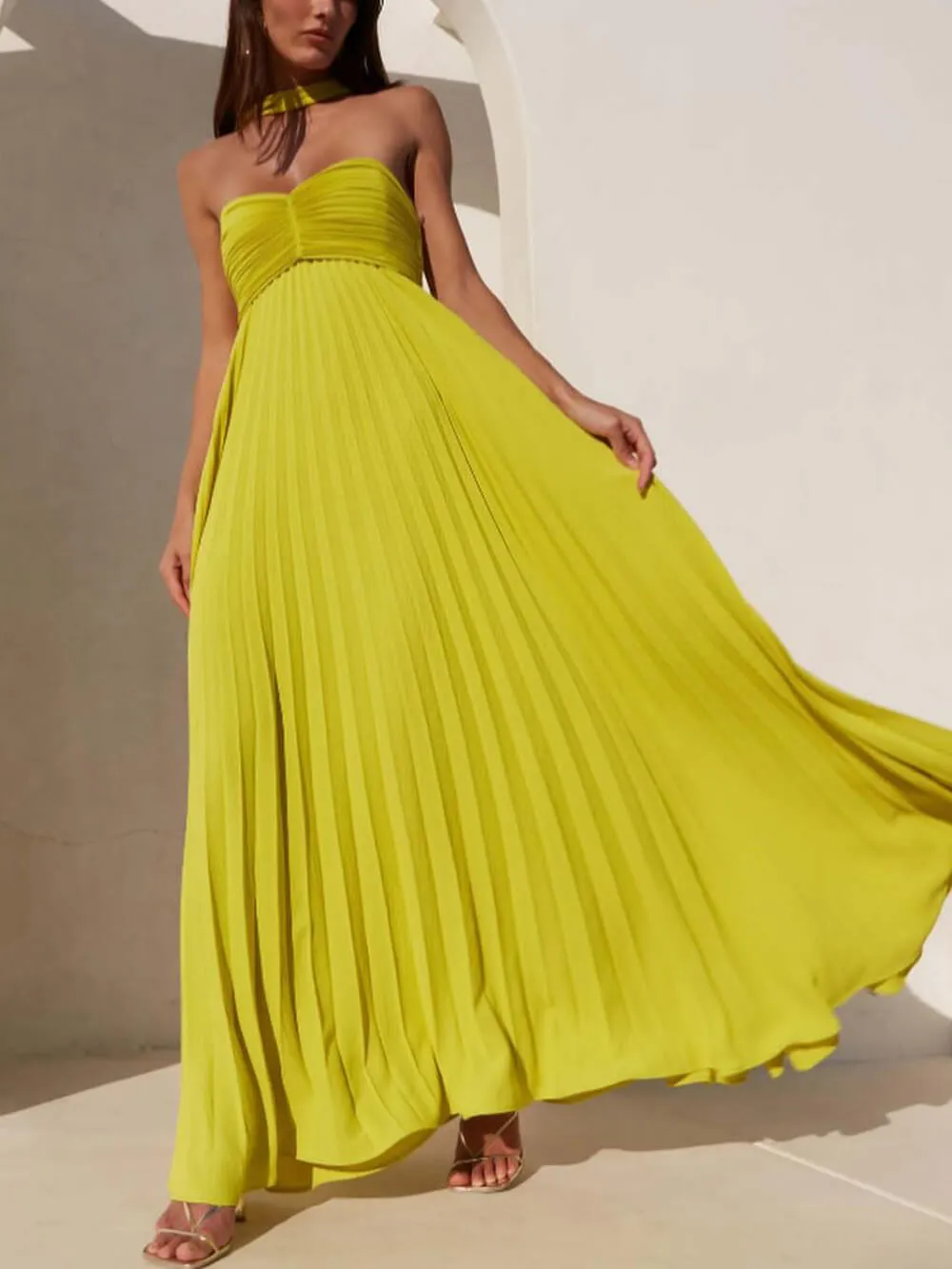 Exquisite Elegant Pleated Off-the-shoulder Party Maxi Dress sold by Like My Choice product image thumbnail 3