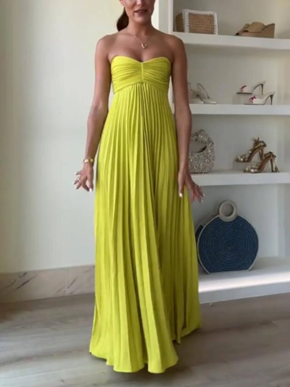 Exquisite Elegant Pleated Off-the-shoulder Party Maxi Dress sold by Like My Choice product image thumbnail 4