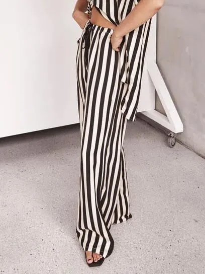 Resort Casual Striped Loose Wide Leg Pants sold by Like My Choice product image thumbnail 4