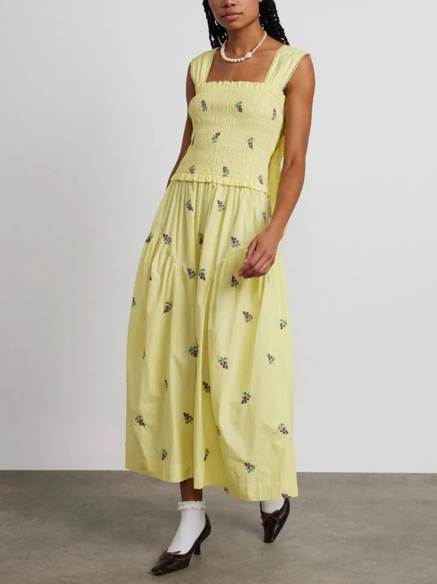 Vintage Floral Square Neck A-Line Midi Dress sold by Like My Choice product image thumbnail 3