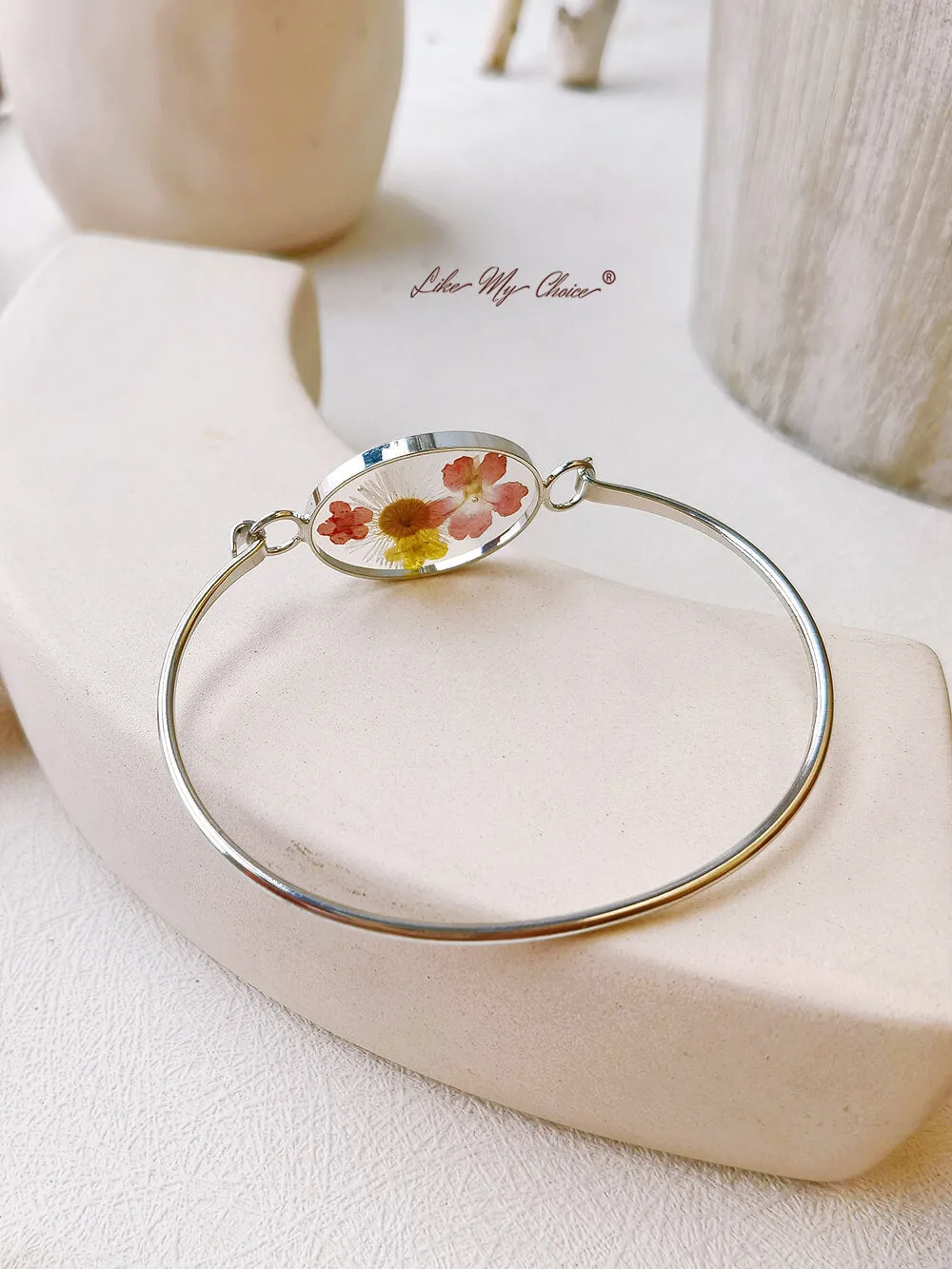 Handmade Resin Dried Flowers Adjustable Bracelet sold by Like My Choice product image thumbnail 3