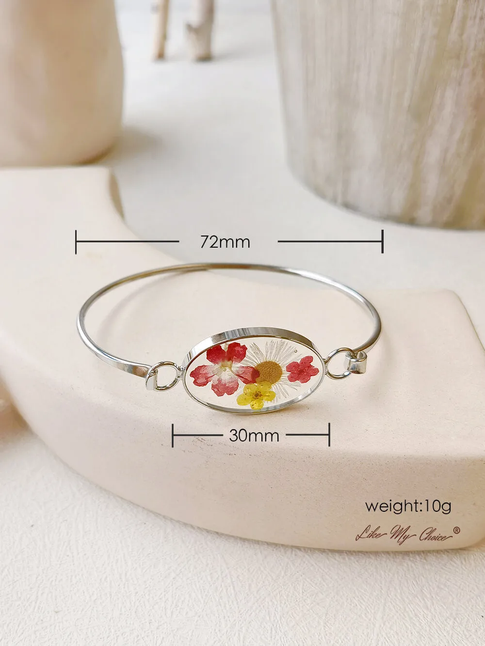 Handmade Resin Dried Flowers Adjustable Bracelet sold by Like My Choice product image thumbnail 4