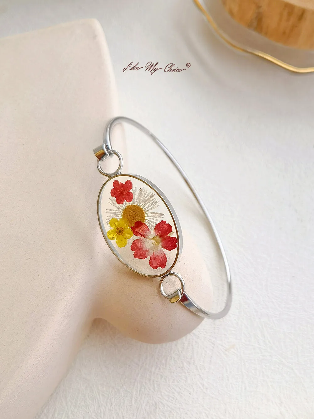 Handmade Resin Dried Flowers Adjustable Bracelet sold by Like My Choice product image thumbnail 2