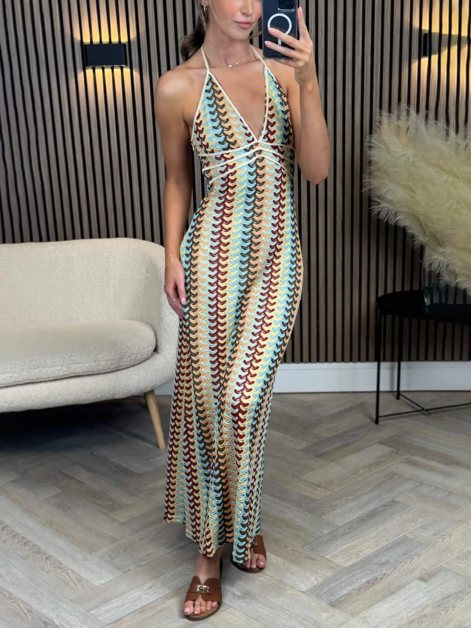 Exquisite V-Neck Crochet Suspender Maxi Dress sold by Like My Choice