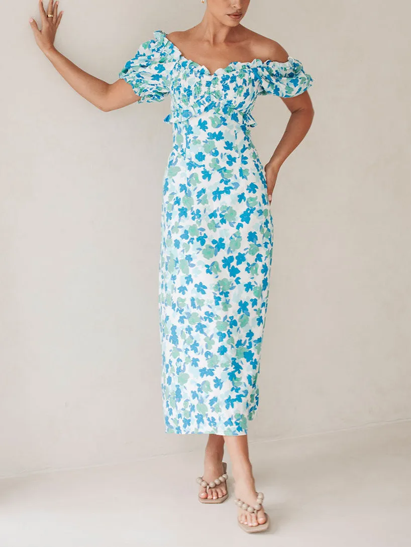 Summer Fresh Floral Off-Shoulder Midi Dress sold by Like My Choice product image thumbnail 2