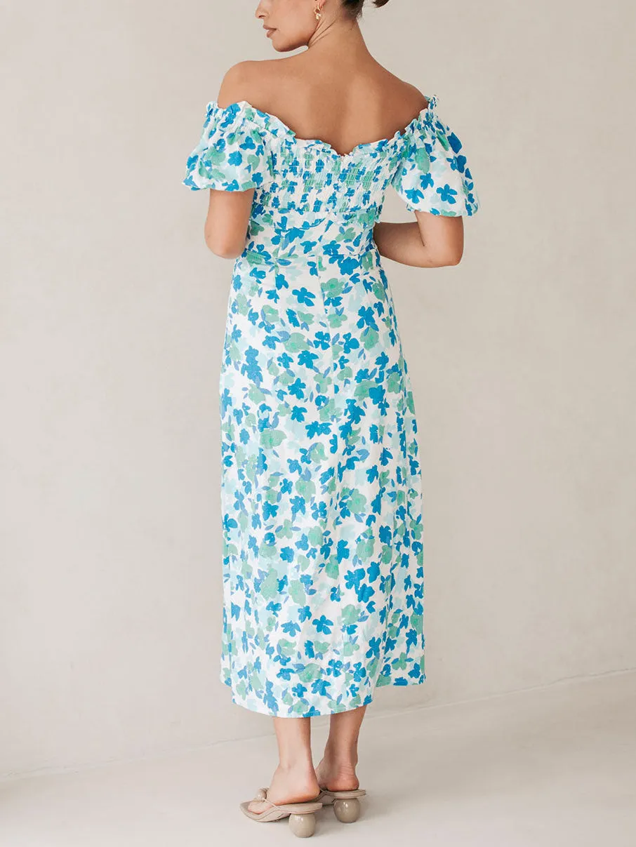 Summer Fresh Floral Off-Shoulder Midi Dress sold by Like My Choice product image thumbnail 3