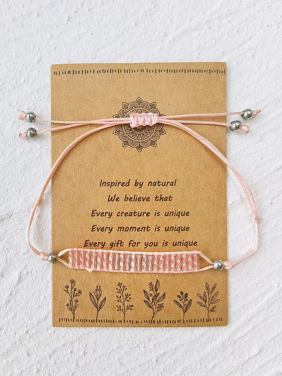 Adjustable Drawstring Beaded Bracelet Pink Bali Stack sold by Like My Choice product image thumbnail 4