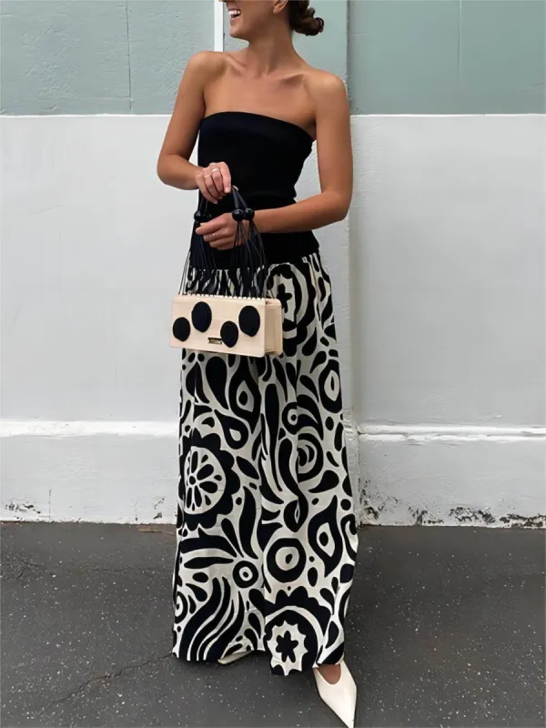 Fashionable Strapless Floral Print Midi Dress sold by Like My Choice
