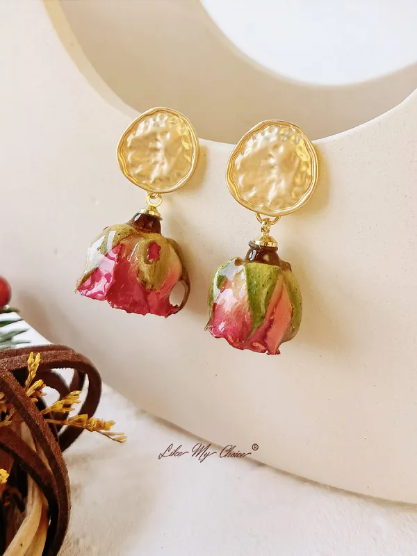 Pressed Flower Earrings - Gold plated Rose sold by Like My Choice