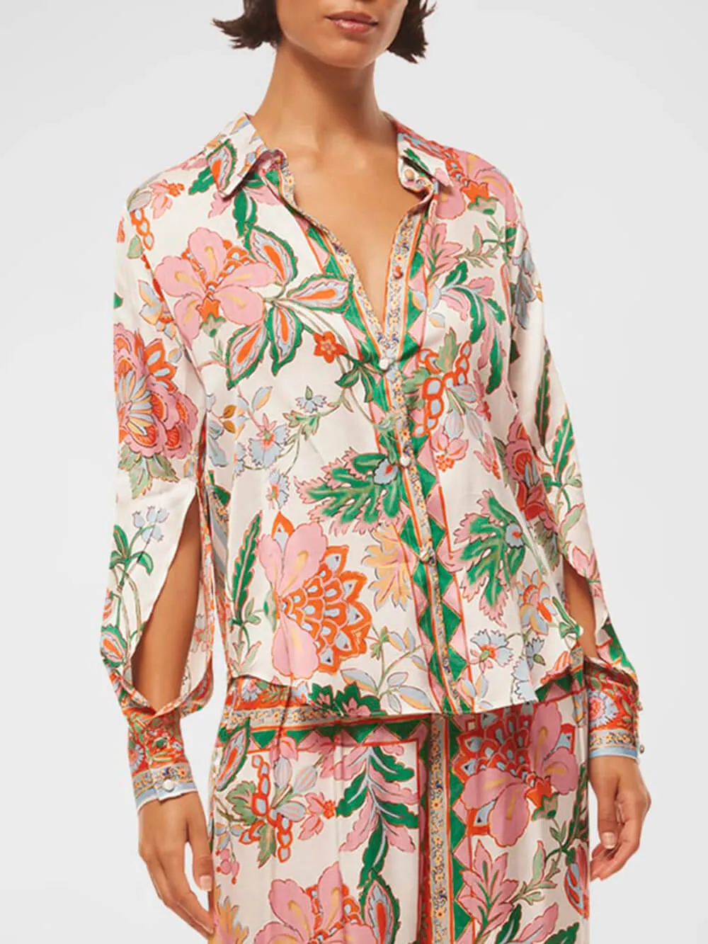 Unique Flower Print Slit Blouses sold by Like My Choice