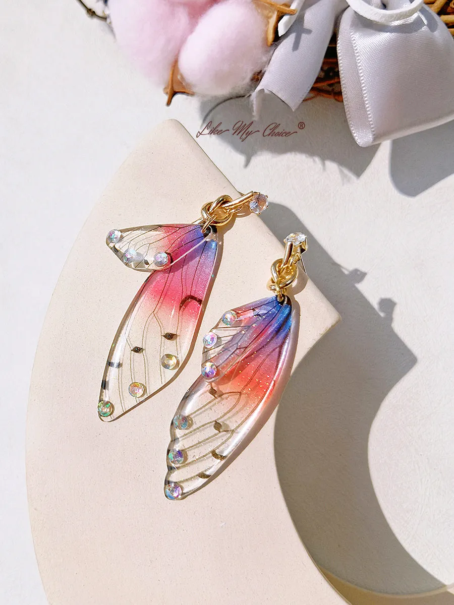 Butterfly Wing Asymmetrical Earring Crystal Diamond Earring sold by Like My Choice product image thumbnail 2