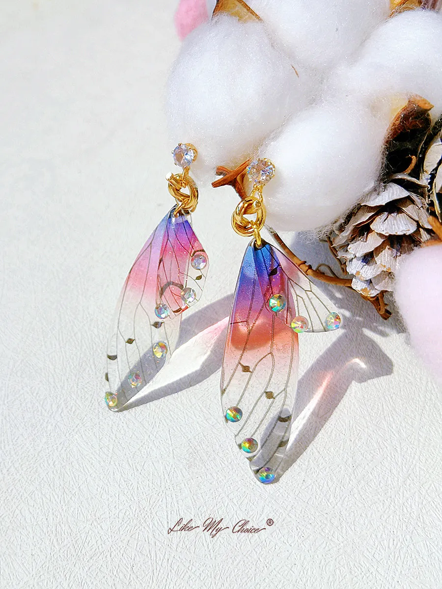 Butterfly Wing Asymmetrical Earring Crystal Diamond Earring sold by Like My Choice product image thumbnail 3
